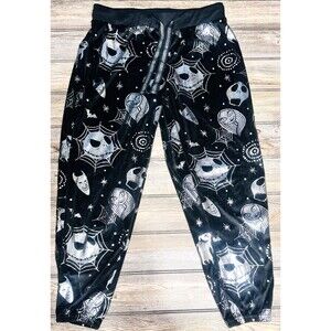 Nightmare Before Christmas Womens MEDIUM Black Joggers Sleep Pants Pajama Bottom